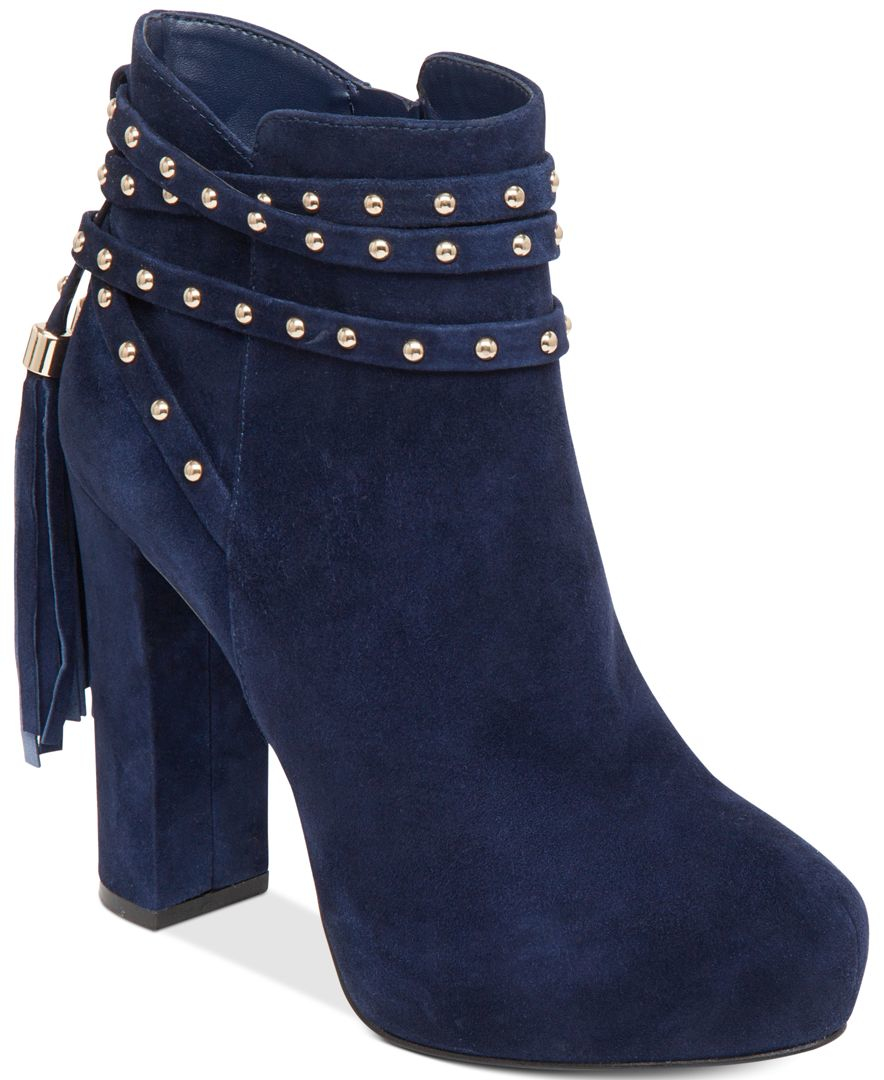 macy's navy blue booties